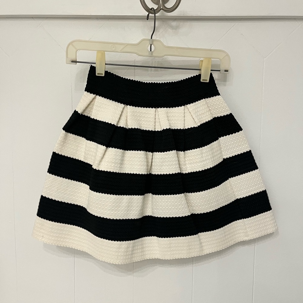 Black and White Striped Skirt